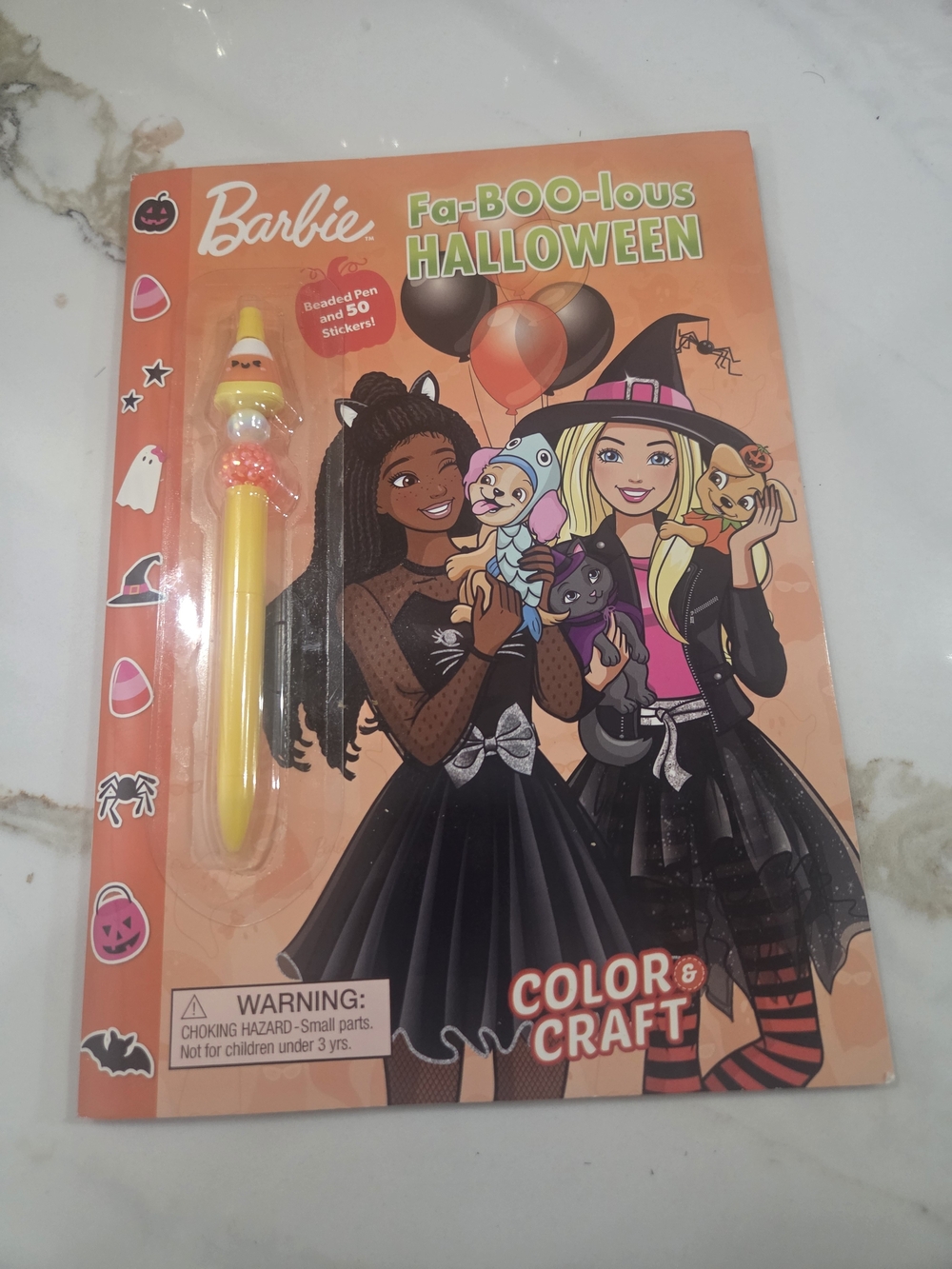 Barbie Fo-BOO-lous Halloween Color & Craft Set - Orange, Black, Yellow, Pink
